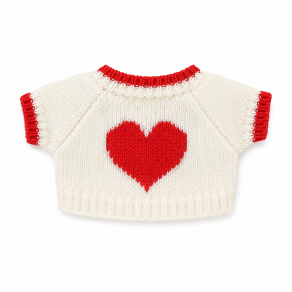 Medium/Large Bartholomew Bear & 12"/16" Plush Clothes Outfit - Heart Sweater