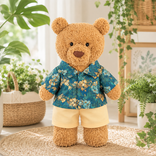 Large Bartholomew Bear & 16" Plush Clothes Outfit - Emerald Forest Shirt Outfit Set