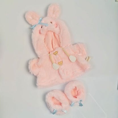 Medium Bartholomew bear clothes outfits - Pink/Purple/Blue Plush Bunny Hooded Jacket