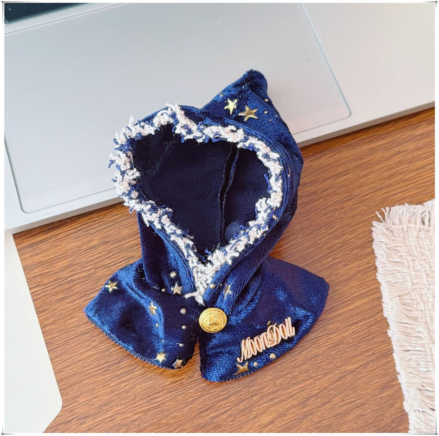 Bartholomew Bear Bag Charm clothes outfits - White / Blue Dream Star Shawl