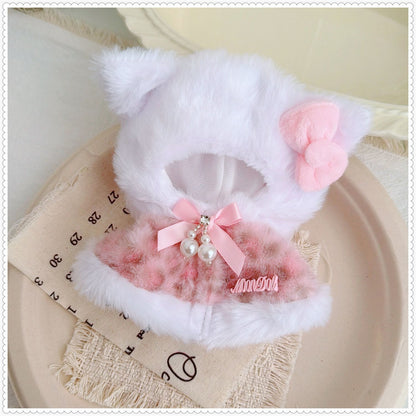 Tiny Bartholomew Bear clothes outfits - Cute Leopard Shawl (Pink)