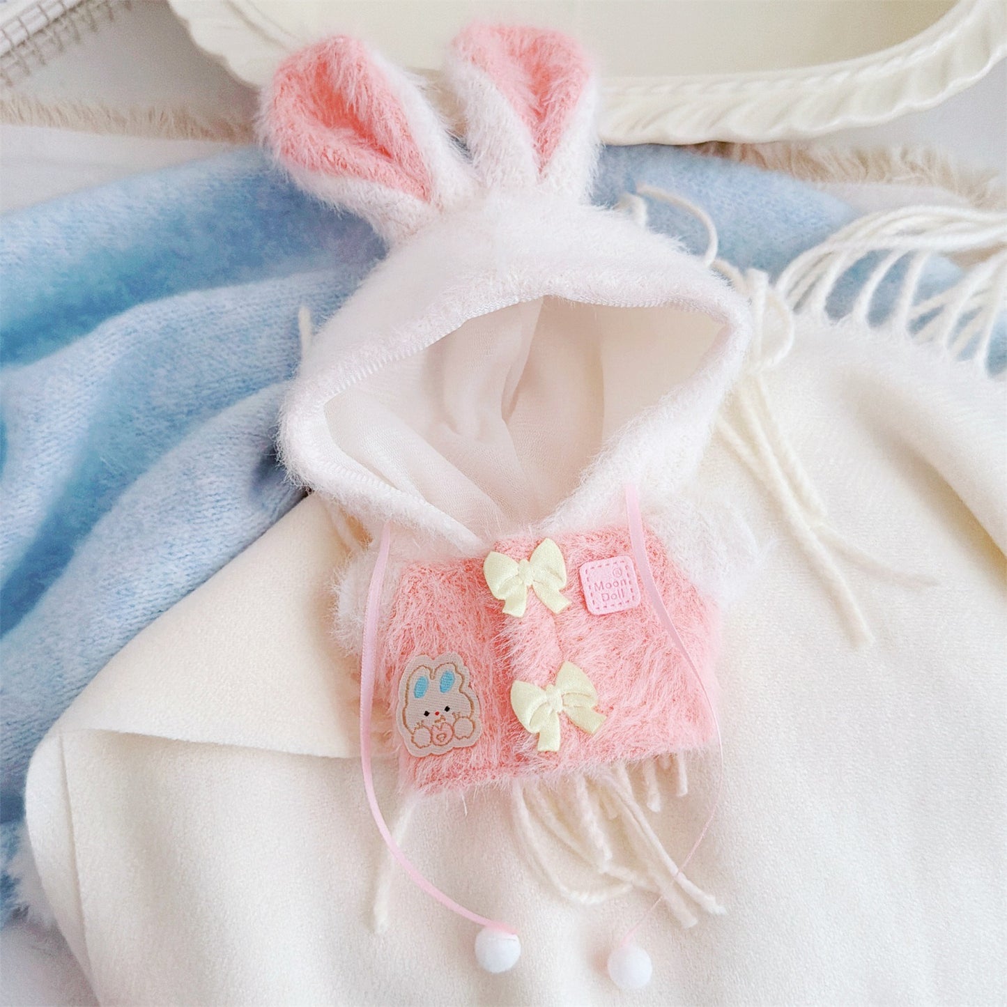 Tiny Bartholomew Bear clothes outfits - Fluffy Bunny Outfit (Pink)