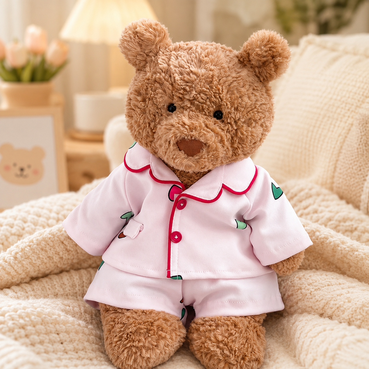 Bartholomew bear cute clothes outfits - Pink Heart Dream Loungewear Set