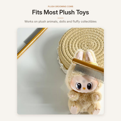 Plush Toy Grooming Comb – Solid Wood Handle & Steel Pins for Stuffed Animals