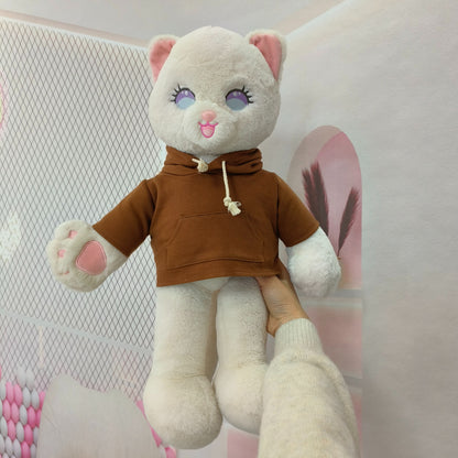 Large Bartholomew Bear & 16" Plush Clothes Outfit - Mocha Hoodie