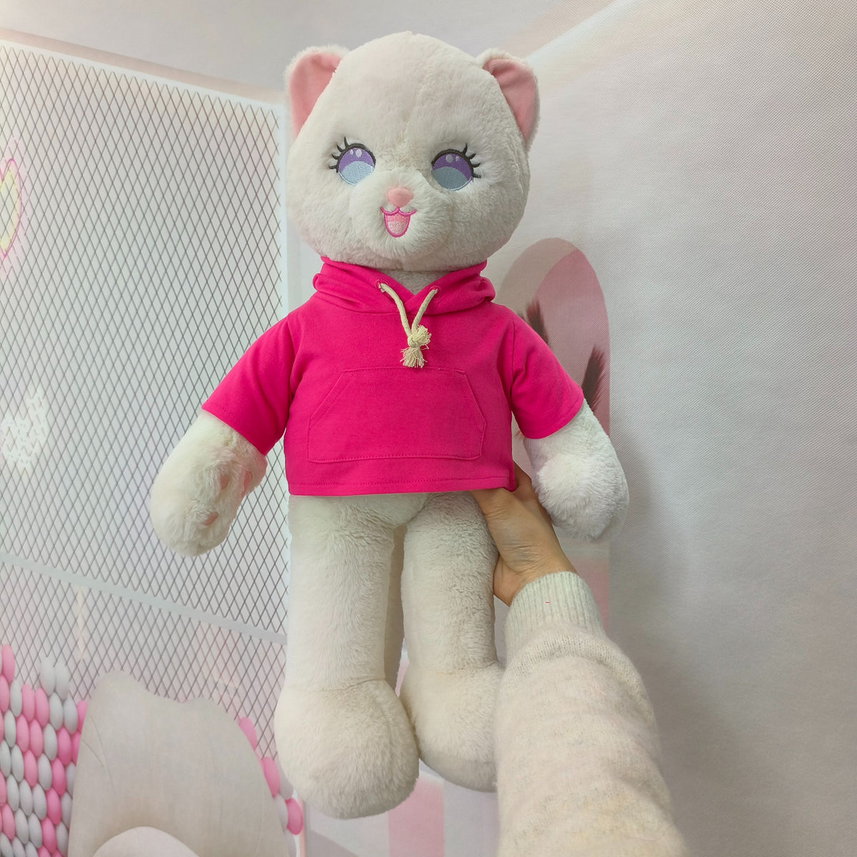 Fuchsia Hoodie for Bartholomew Bear Plush – 14-Inch Outfit
