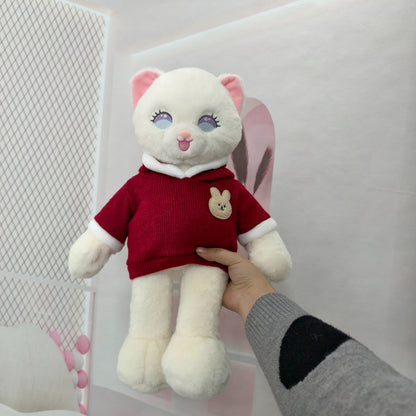 Red Knit Hoodie for Bartholomew Bear Plush – 14-Inch Outfit