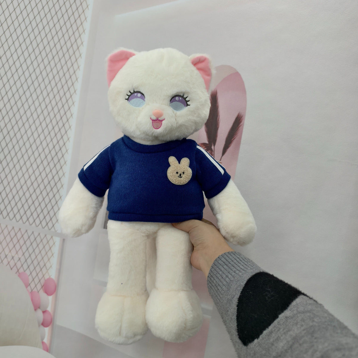 Blue Knit Crewneck Sweater for Bartholomew Bear Plush – 14-Inch Outfit