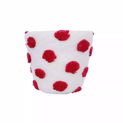 Plushf - Red and white woolen flowerpot planter plush