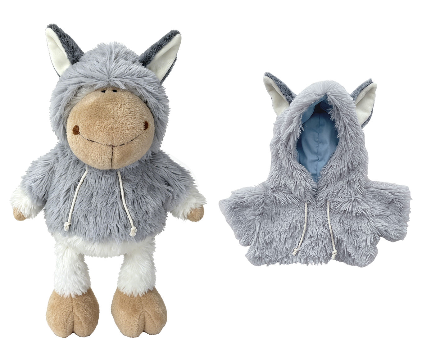 Large Bartholomew Bear & 16" Plush Clothes Outfit - Gray Wolf Sweatshirt