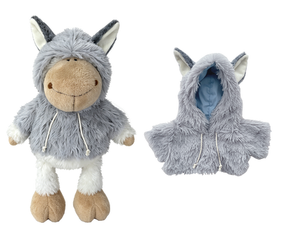 Large Bartholomew Bear & 16" Plush Clothes Outfit - Gray Wolf Sweatshirt