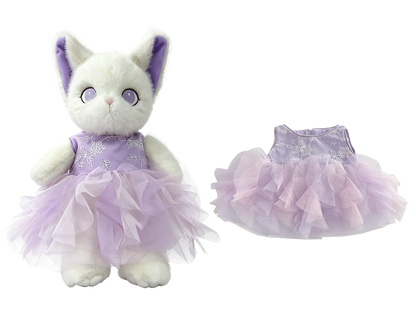 Purple Ruffle Tulle Dress for Bartholomew Bear Plush – 14-Inch Outfit