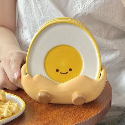 Adorable Ceramic Egg Plate - Breakfast Snack Tray Fun & Functional Design
